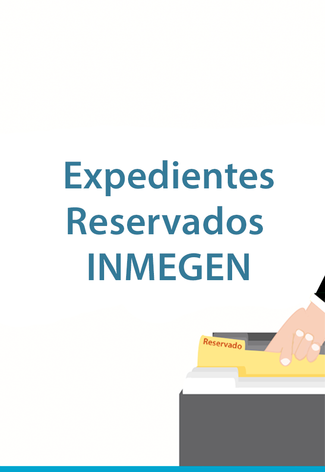 Mano sujetando un expediente reservado. Índice de expedientes reservados INMEGEN