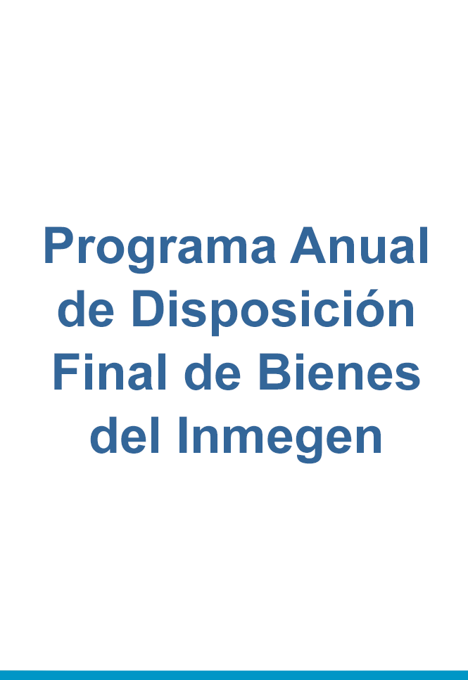 Programa Anual de Disposición Final de Bienes del Inmegen