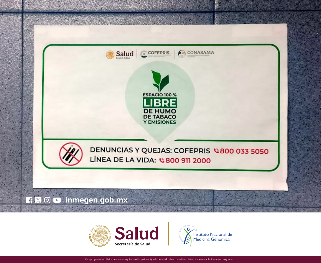El Inmegen recibe el Reconocimiento de Espacios 100% Libres de Humo de Tabaco y Emisiones